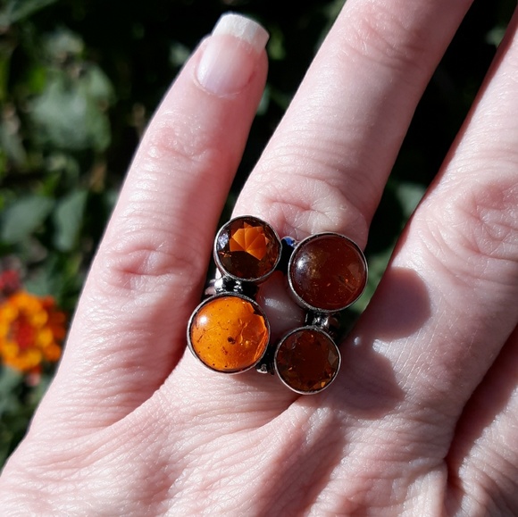 New Amber and Honey Citrine 925 Silver Ring. - Picture 5 of 8